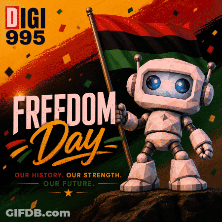 Freedom Day Robot GIF