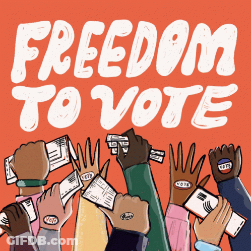Freedom To Vote Poster With Hands GIF