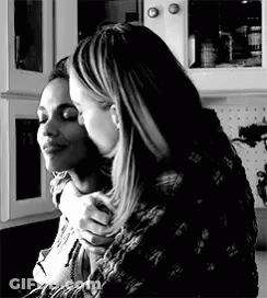 Freema Agyeman Gets Hug From Behind GIF