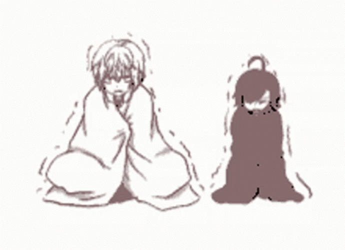 Freezing Anime Cuddle GIF