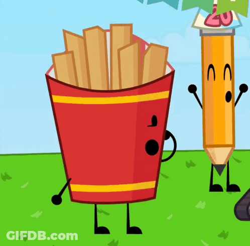 French Fries And Pencil Number 20 GIF