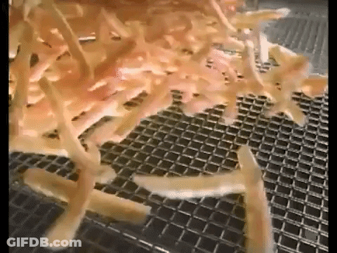 French Fries Cooking On Wire Mesh GIF