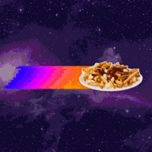 French Fries Flying In Space GIF