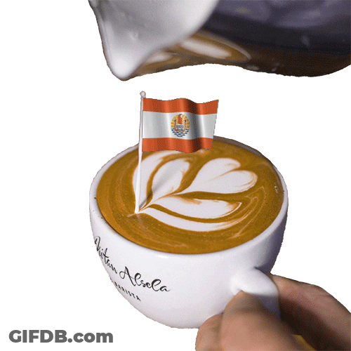 French Polynesia Flag Latte Art GIF