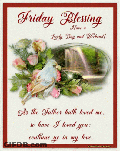 Friday Blessing With Bird And Flowers GIF