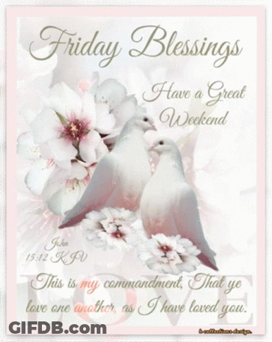 Friday Blessings Have A Great Weekend Two Doves GIF