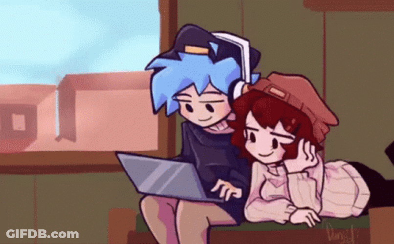 Friday Night Funkin Boyfriend And Girlfriend Laptop GIF