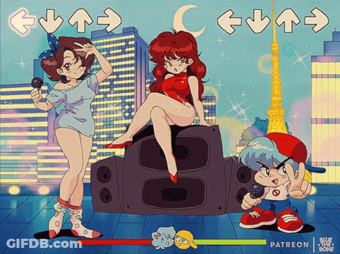 Friday Night Funkin Girlfriend And Boyfriend GIF