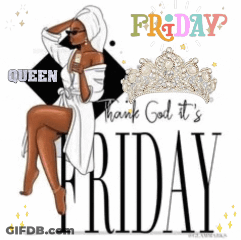 Friday Queen Towel And Tiara GIF