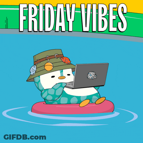 Friday Vibes Penguin At The Pool GIF