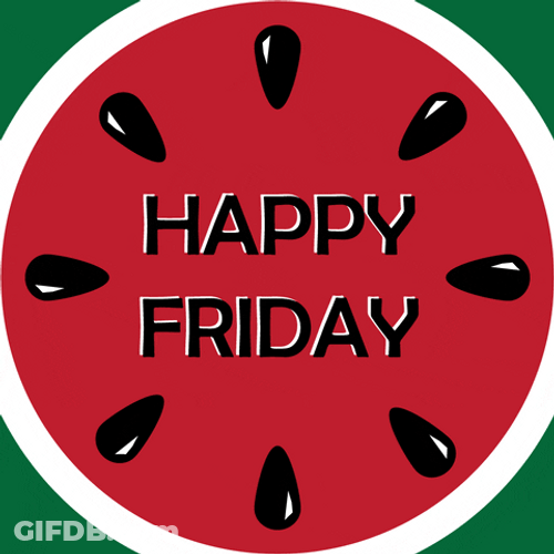 Friday Vibes Spinning Watermelon GIF
