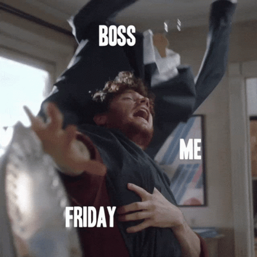 Friday Work Meme Moving Suit On Man Shoulder GIF