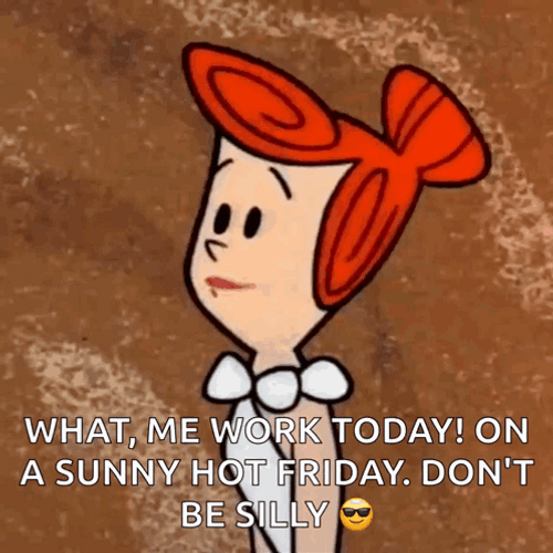 Friday Work Meme Wilma Flintstone Laughing GIF