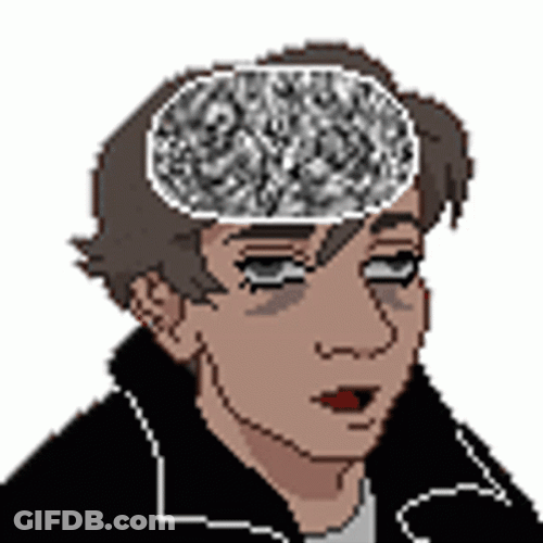 Fried Brain Cartoon Boy GIF