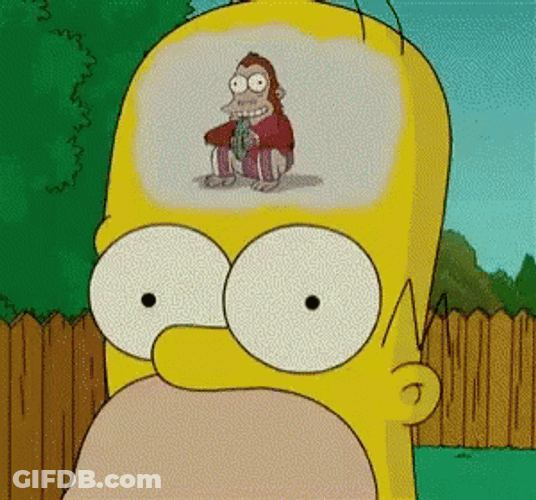 Fried Brain Homer Simpson GIF