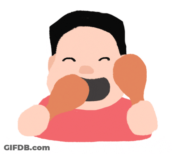 Fried Chicken Lunch Time Nom Nom GIF