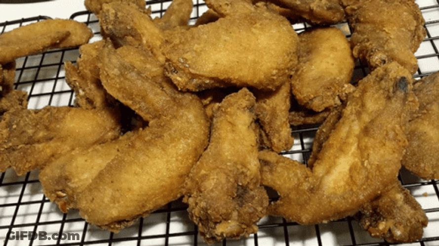 Fried Chicken Wing On A Tray GIF
