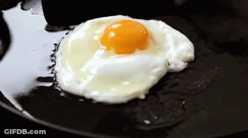 Fried Egg Cooking In Skillet GIF