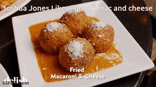 Fried Macaroni And Cheese Balls On A White Plate GIF