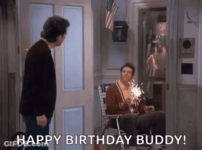 Friend Greets Happy Birthday Buddy GIF