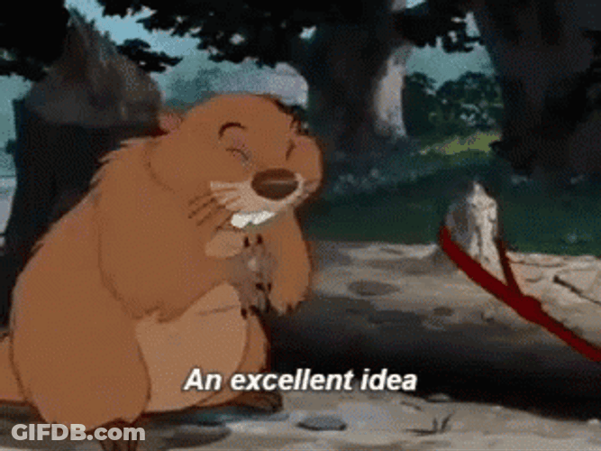Friendly Cartoon Beaver Excellent Idea GIF