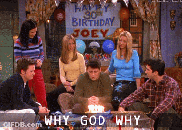 Friends Birthday Celebration Joey Complaining GIF