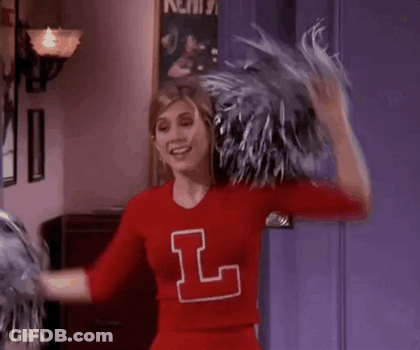Friends Birthday Jennifer Anniston Cheering GIF