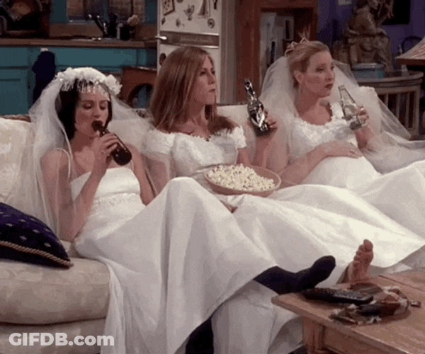 Friends Bride Monica Phoebe Rachel GIF
