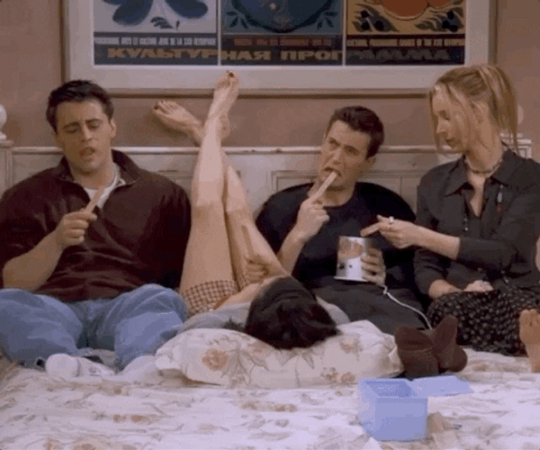 Friends Cast Eating GIF