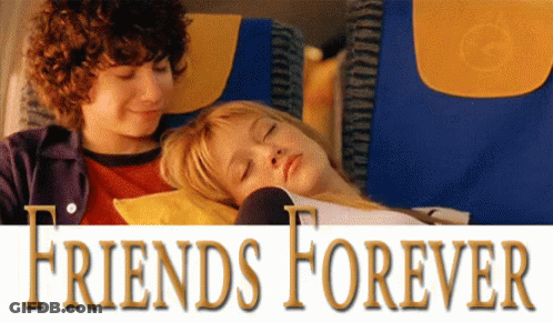 Friends Forever Poster Boy And Girl Sleeping On Airplane GIF