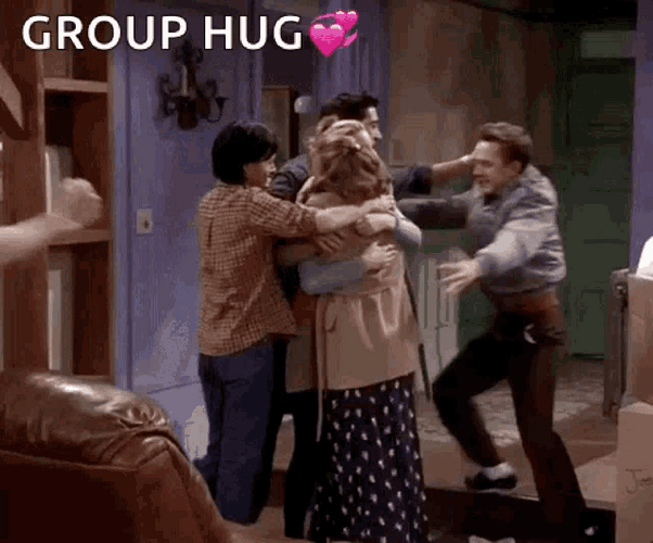 Friends Group Big Hug GIF