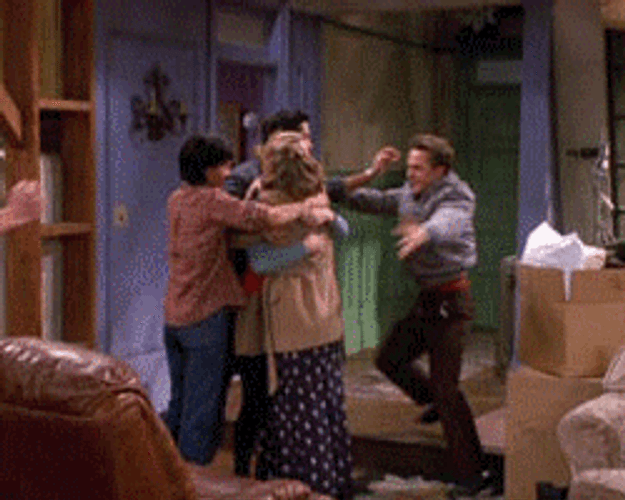 Friends Happy Group Hug GIF