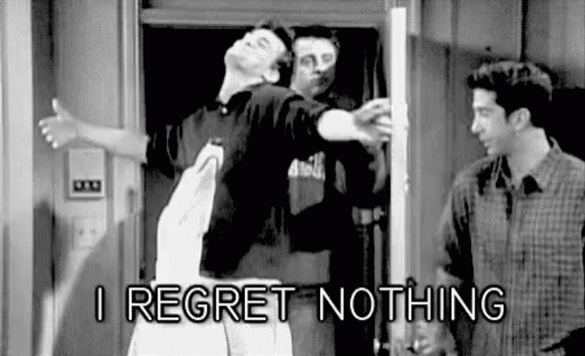 Friends Joey, Chandler And Ross No Regrets Door Entrance GIF