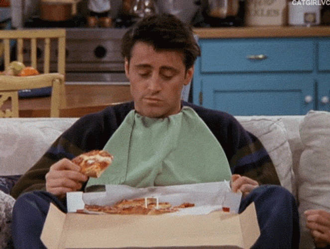 Friends Joey Eating Pizza Reaction GIF