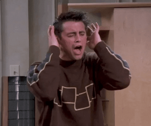 Friends Joey Tribbiani Covering His Ears GIF