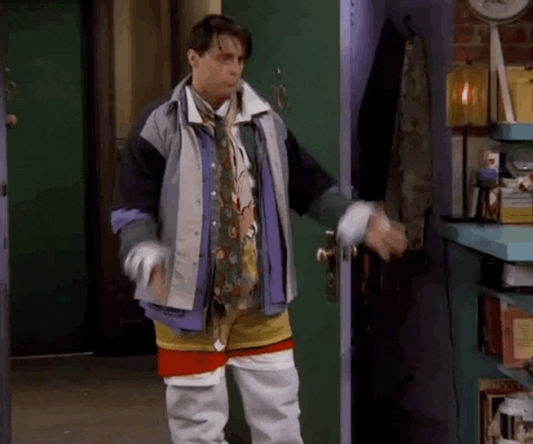 Friends Joey Tribbiani Showing His Outfit GIF