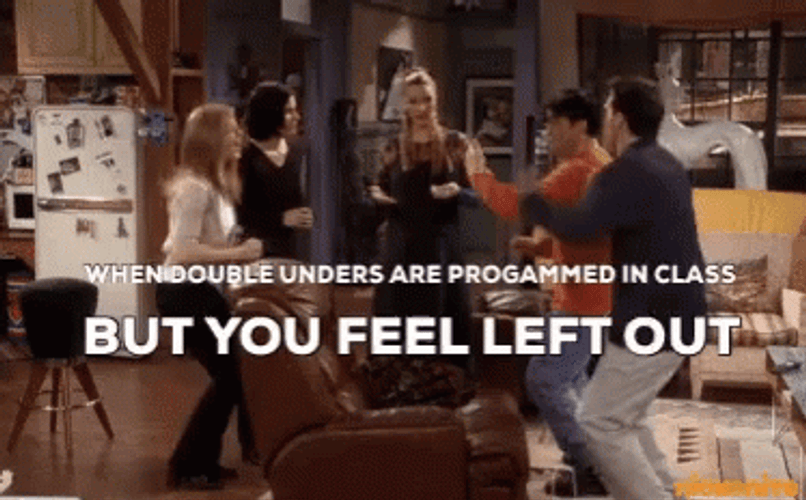 Friends Jumping Together Left Out GIF