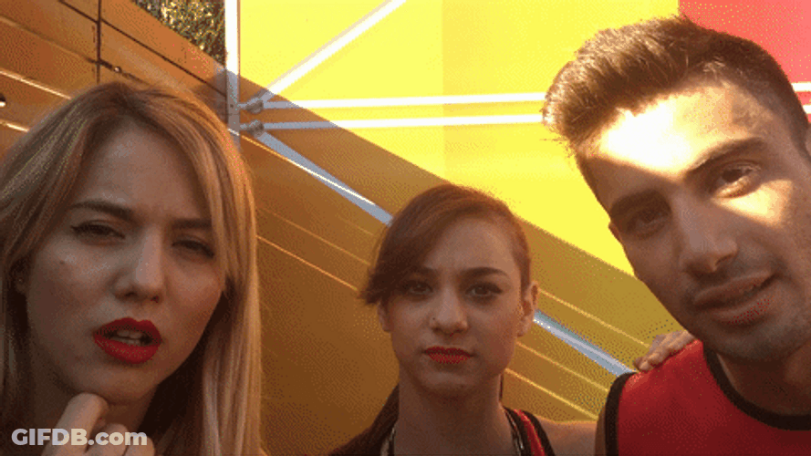Friends Looking Closer GIF