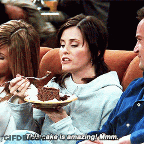 Friends Monica Eating Cake GIF