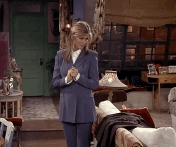 Friends Rachel Green Happily Jumping GIF