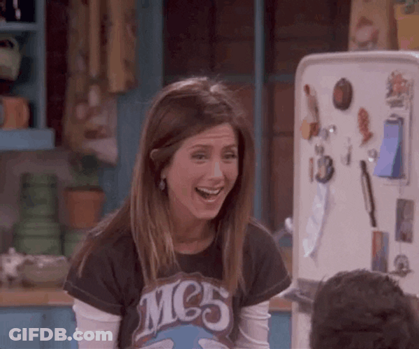 Friends Rachel Green Happily Shouting GIF