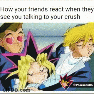Friends React To Crush Talk GIF