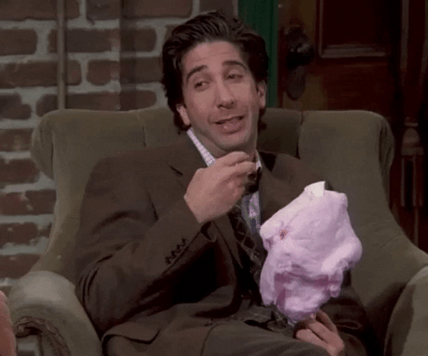 Friends Ross Geller Eating Cotton Candy GIF