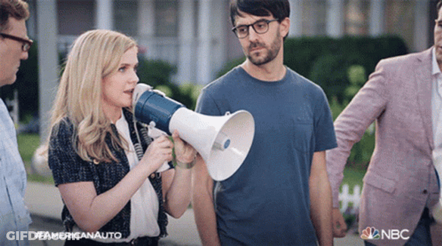 Friends Screams On Megaphone GIF