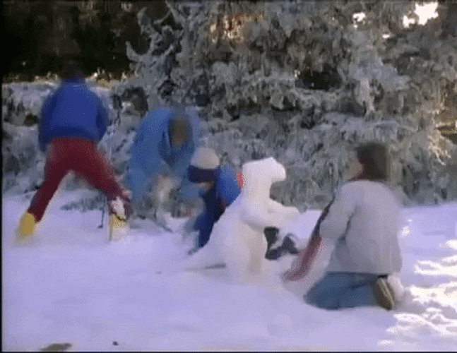 Friends Snow Fight GIF
