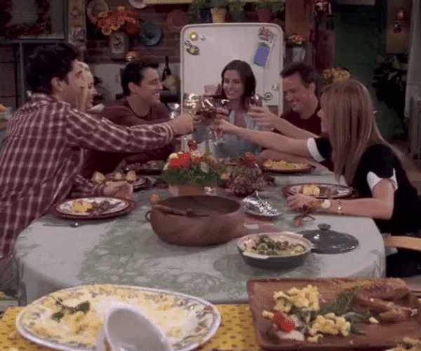 Friends Thanksgiving Episode Cheers GIF
