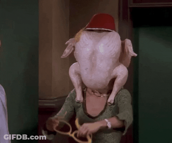Friends Thanksgiving Episode Sunglasses Turkey GIF