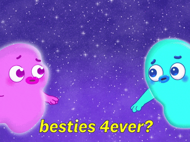 Friendship Day Of Pink And Blue Blob GIF