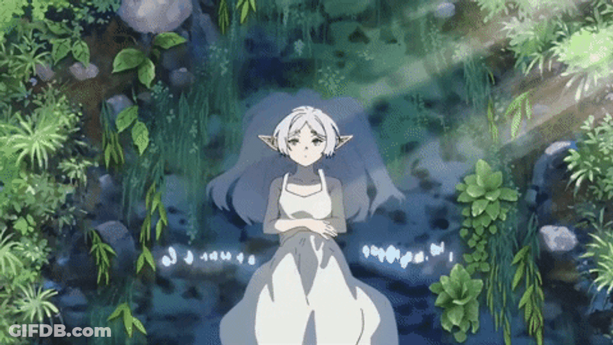 Frieren Calm Lying Down GIF