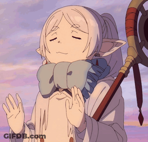 Frieren Warming Her Hands GIF
